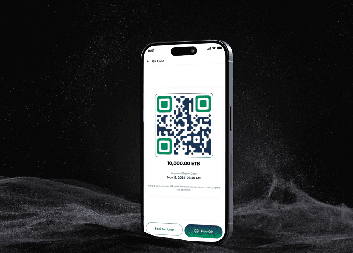 Phone with QR code