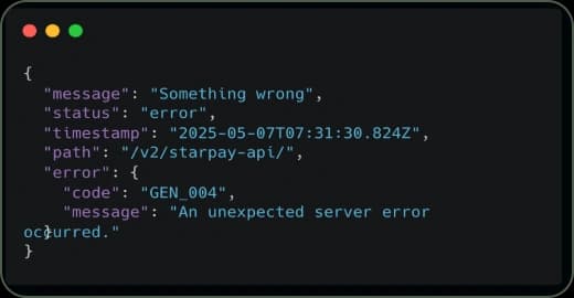 StartPay integration code on screen