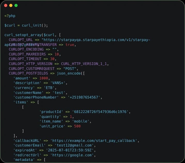 Developer working on StartPay integration